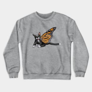 Spotted Black Monarch Flitter Kitty Crewneck Sweatshirt